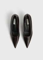 Sharp naplack wedge pumps bark