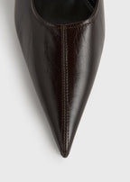 Sharp naplack wedge pumps bark