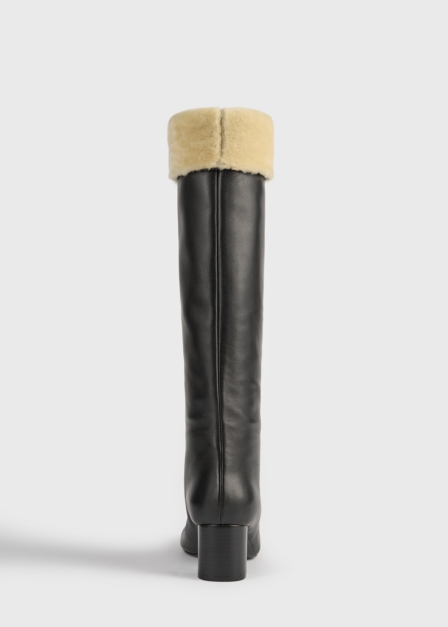 Downtown shearling knee-high boots black/beige
