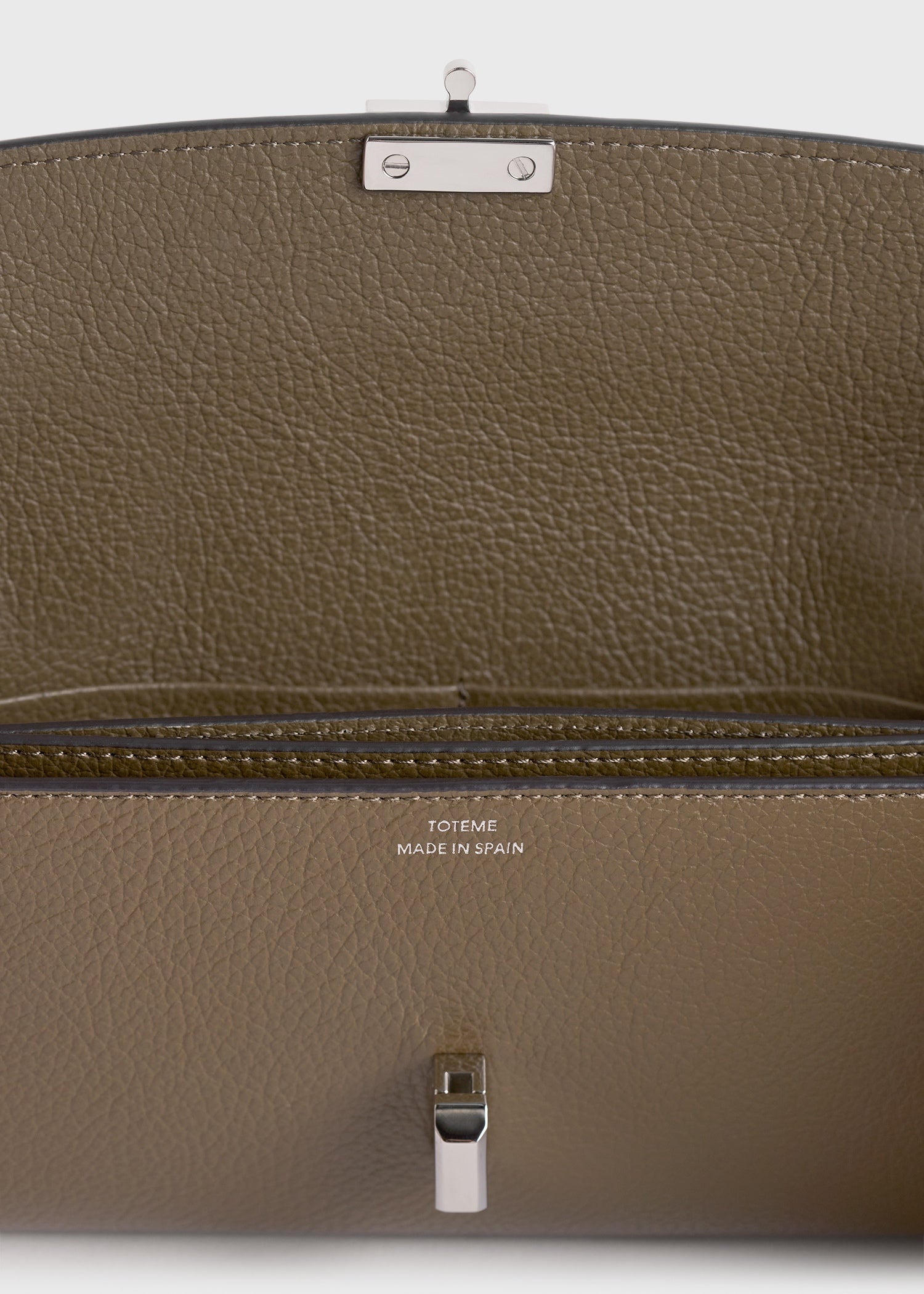 T-lock grained-leather wallet dark taupe