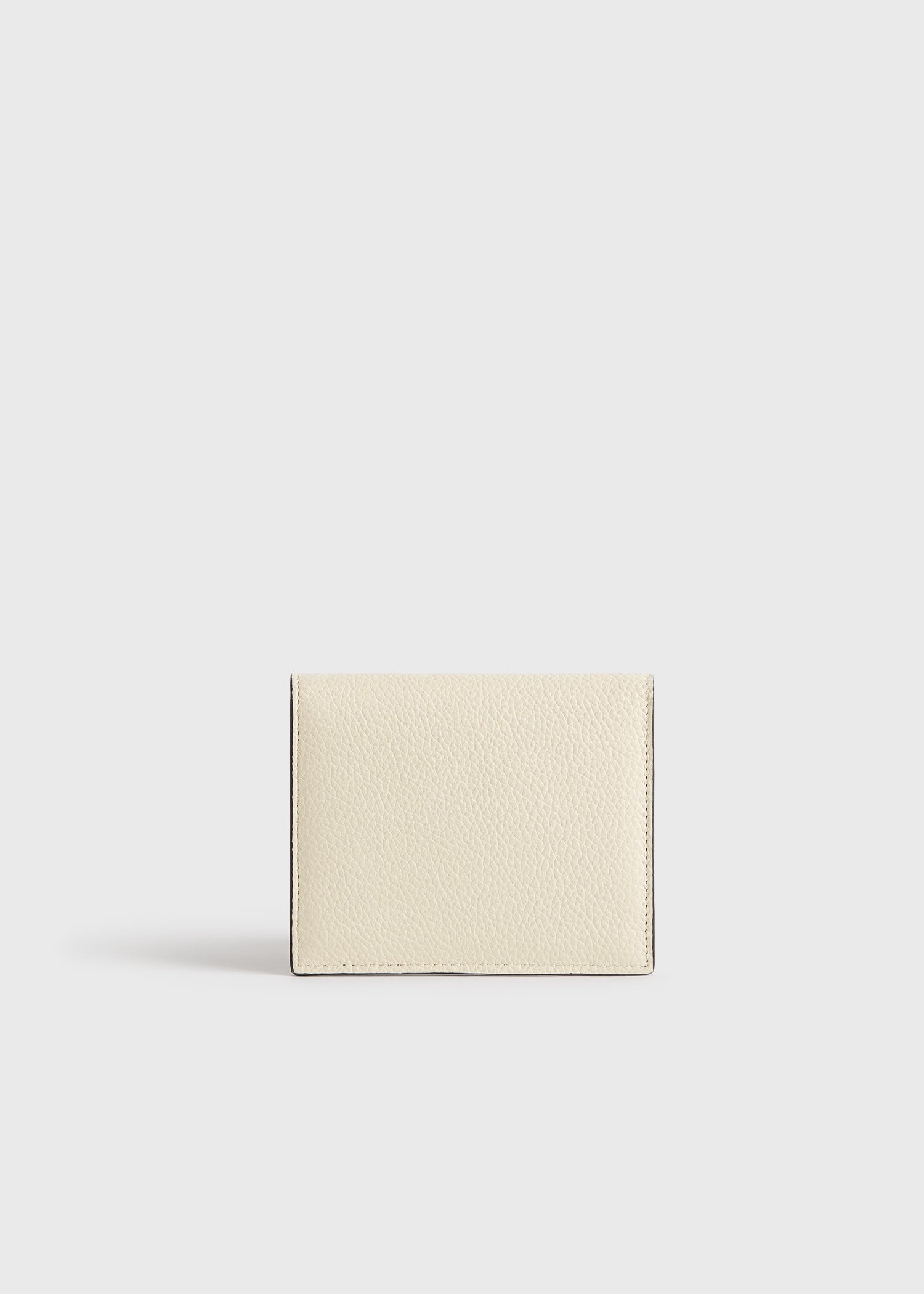 T-lock grained-leather cardholder milk