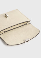 T-lock grained-leather cardholder milk