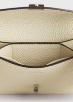 T-lock grained-leather cardholder milk