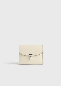 T-lock grained-leather cardholder milk