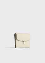 T-lock grained-leather cardholder milk