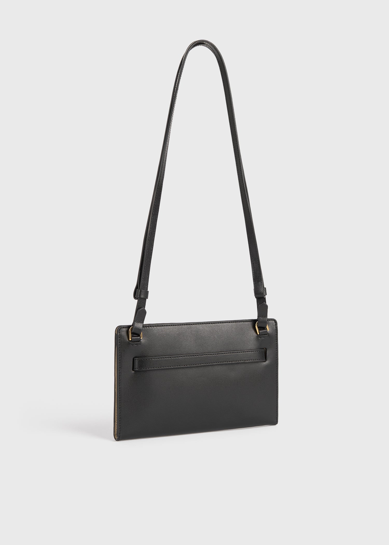 Belted leather crossbody black