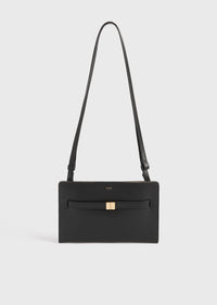 Belted leather crossbody black