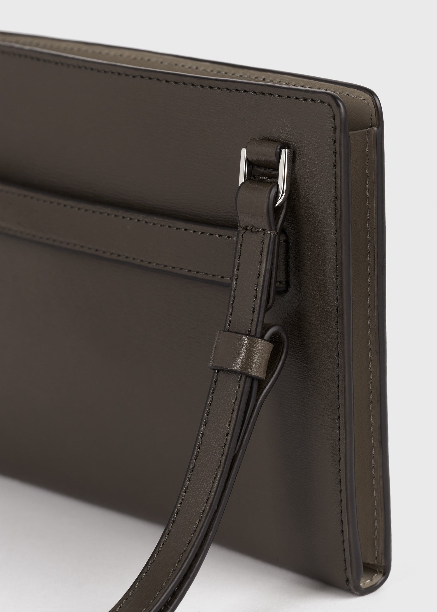 Belted leather crossbody bark