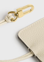 Grained-leather keyring milk