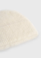 Alpaca knit beanie ecru