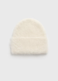 Alpaca knit beanie ecru