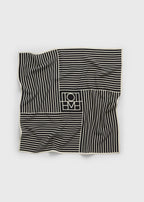 Beijing stripe silk scarf black