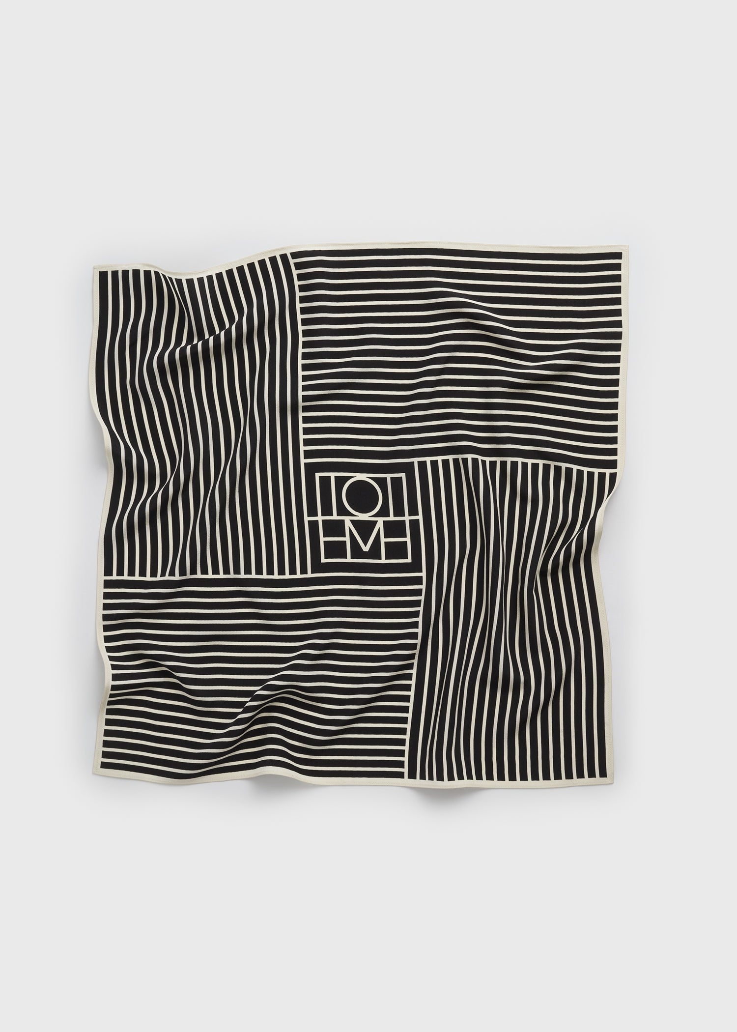 Beijing stripe silk scarf black