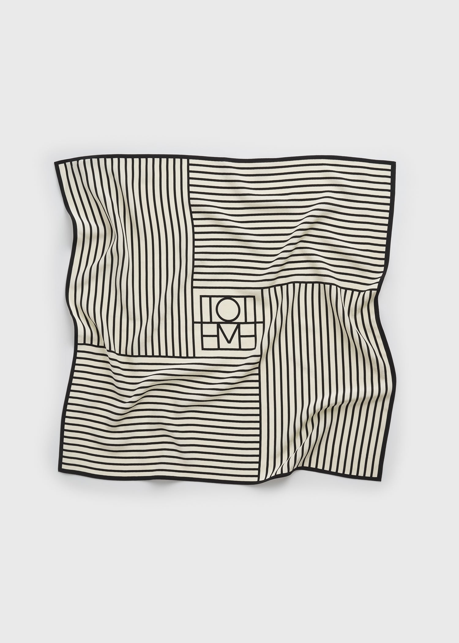Beijing stripe silk scarf cream