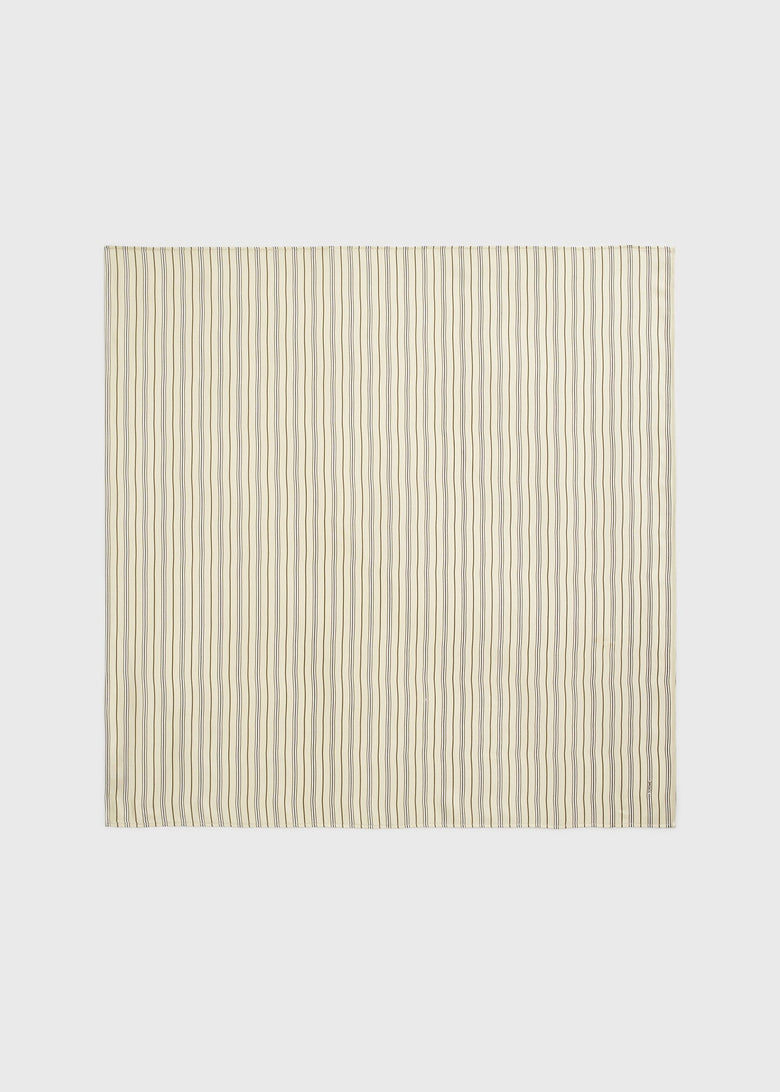 Striped silk scarf beige/brown