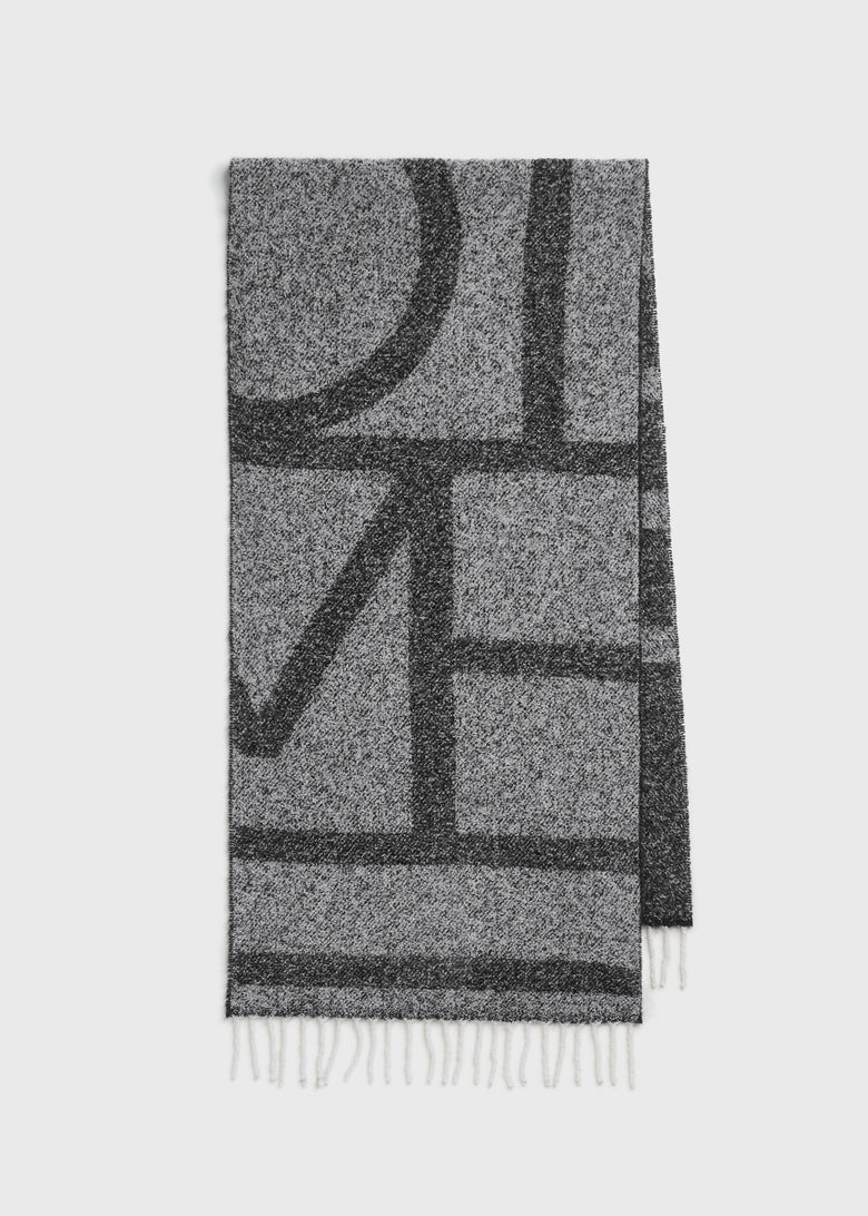 Monogram jacquard scarf black/white