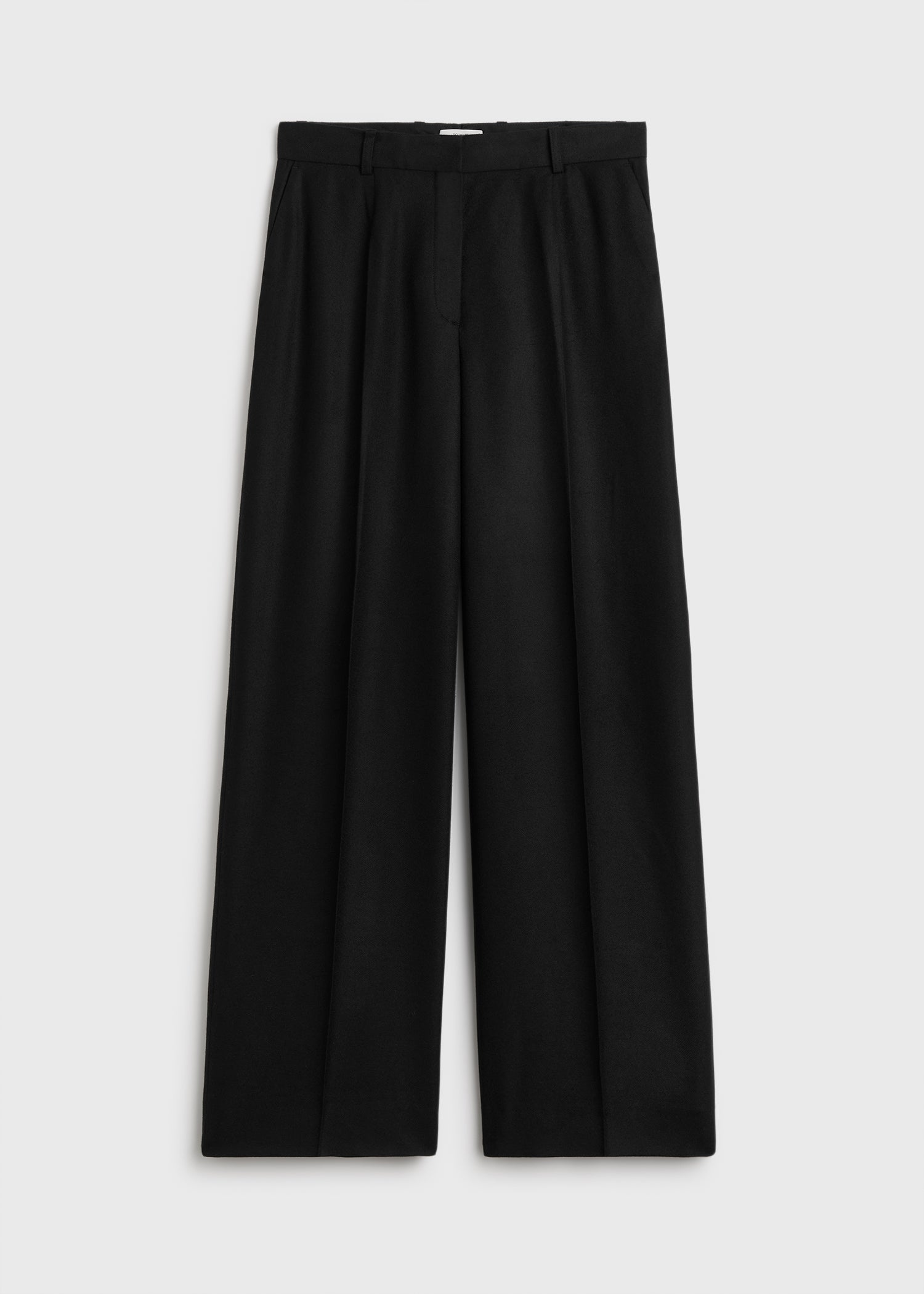 Wide flannel trousers black petite
