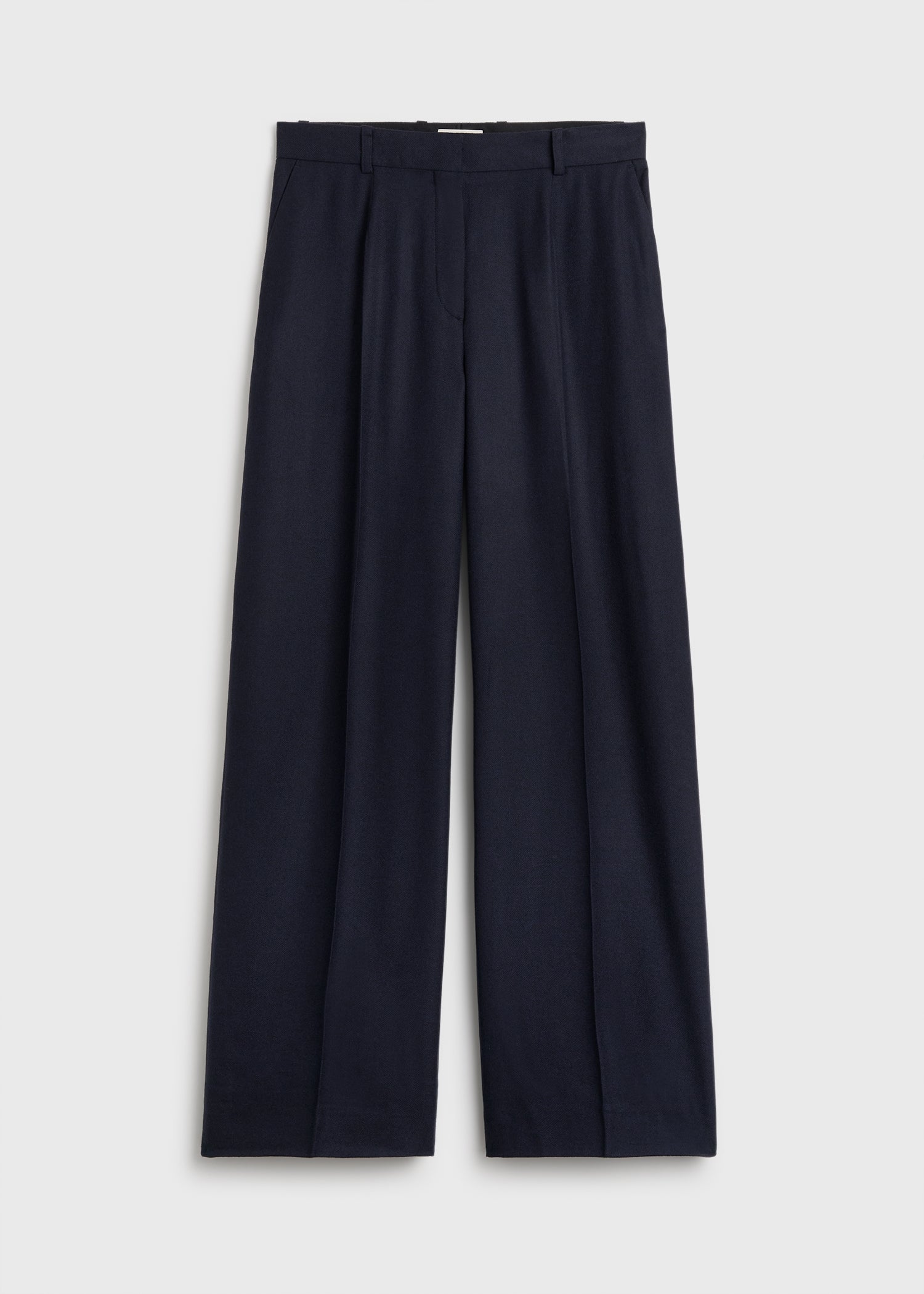 Wide flannel trousers navy petite