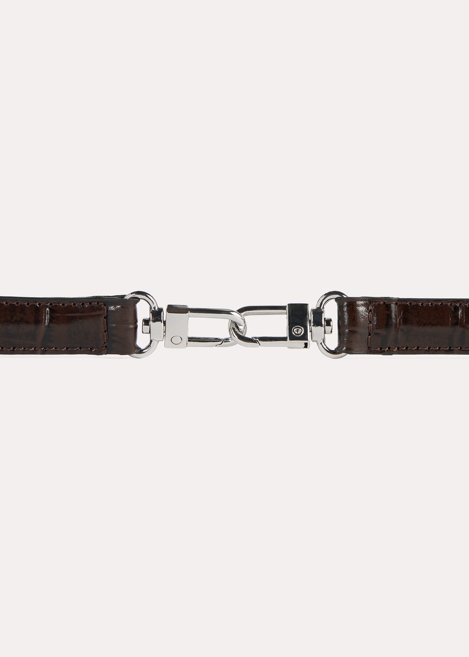 Double clasp leather belt dark brown croco – TOTEME