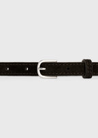 Thin suede belt espresso