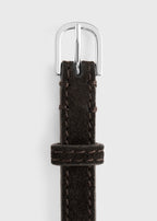 Thin suede belt espresso