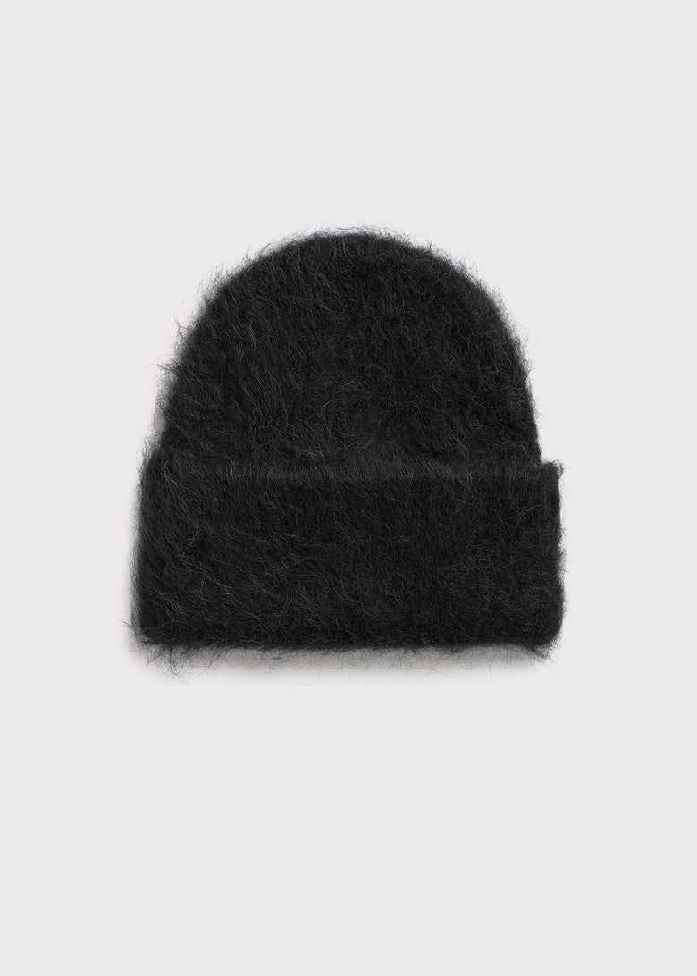 Alpaca knit beanie black