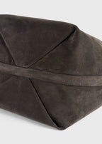 Belted suede tote granite
