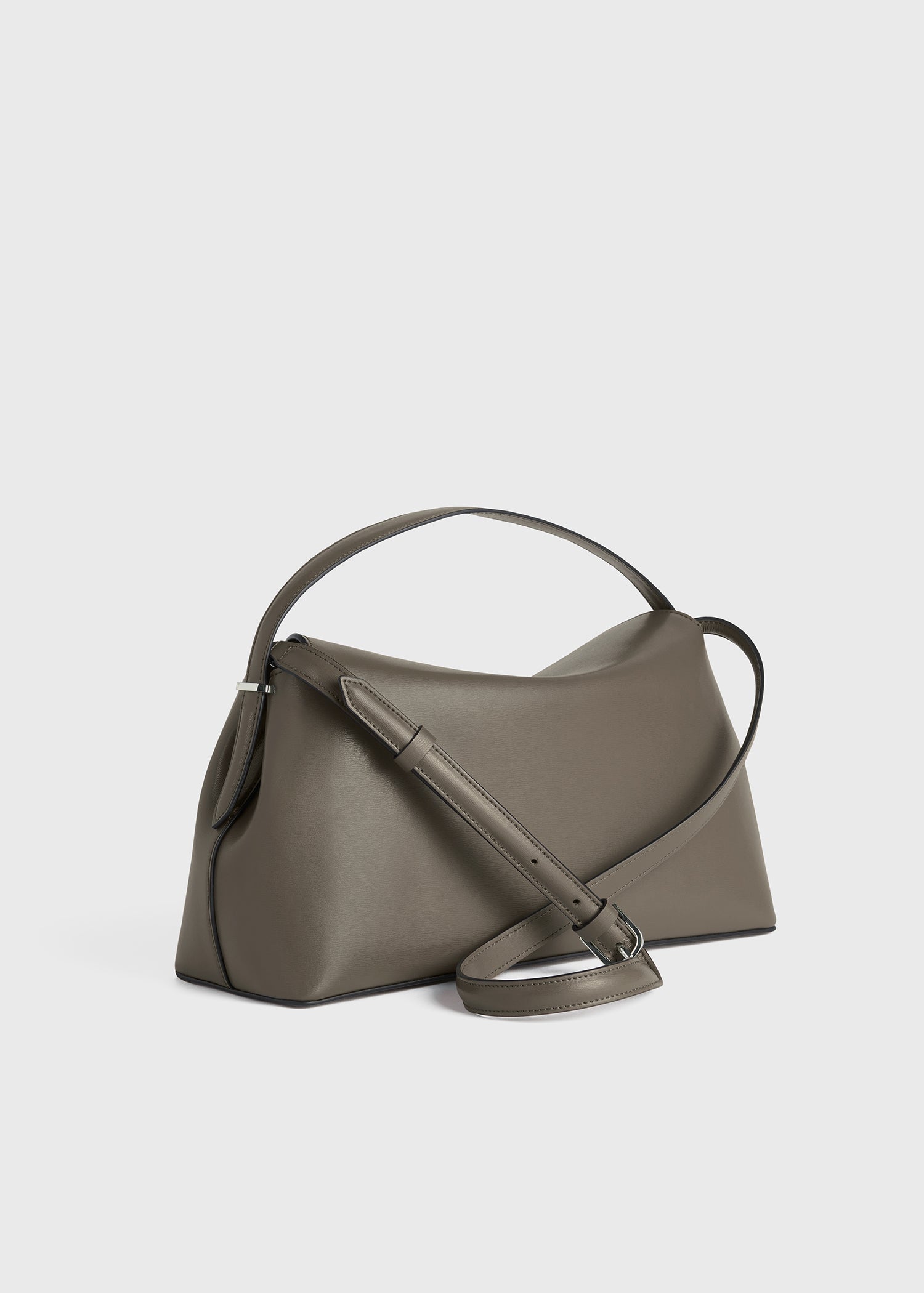 T-lock leather top handle ash