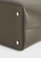 T-lock leather top handle ash