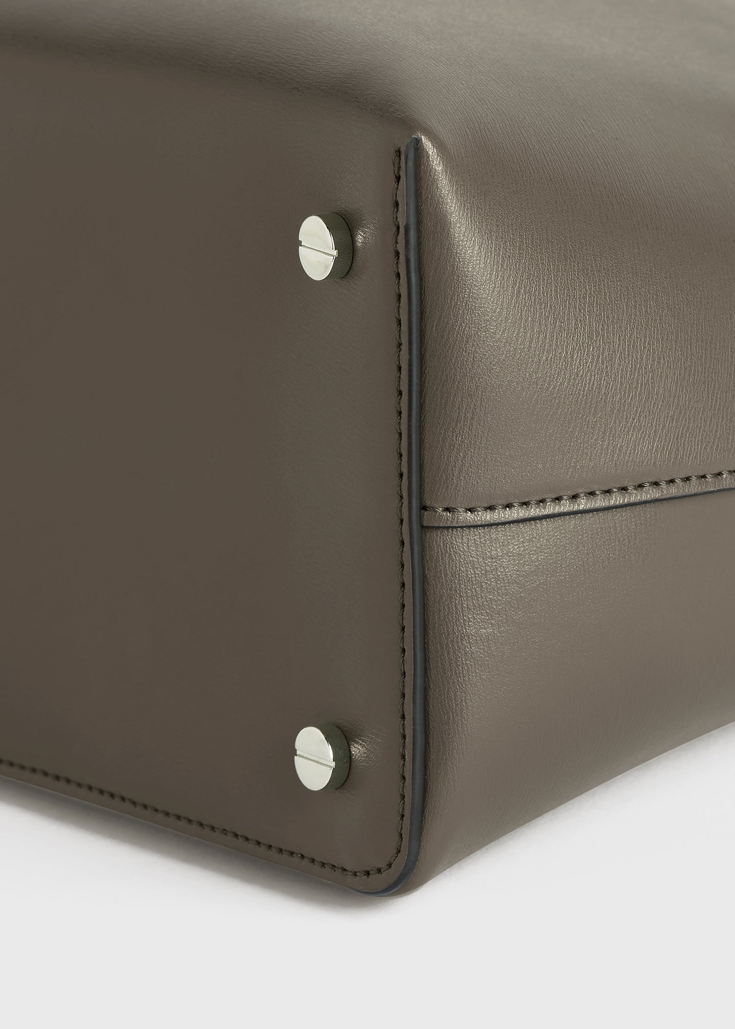 T-lock leather top handle ash
