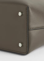 T-lock leather clutch ash