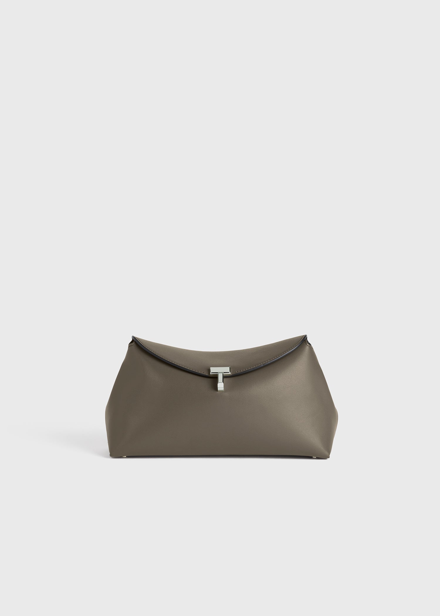 T-lock leather clutch ash