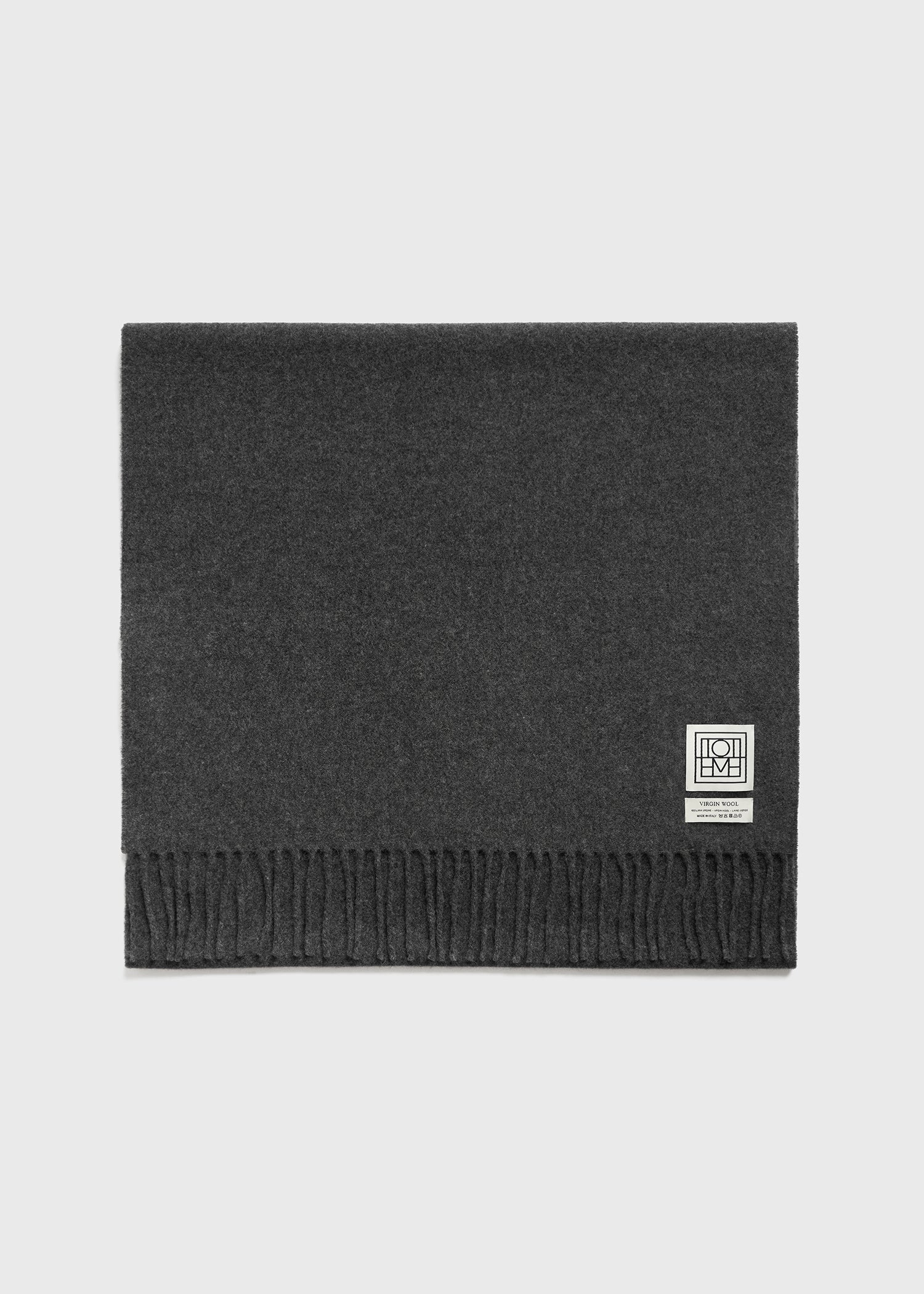 Classic wool scarf dark grey mélange from Toteme - $220