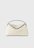 T-lock grained-leather top handle milk