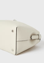 T-lock grained-leather top handle milk