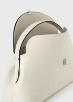 T-lock grained-leather top handle milk