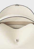 T-lock grained-leather top handle milk
