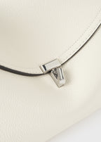 T-lock grained-leather top handle milk