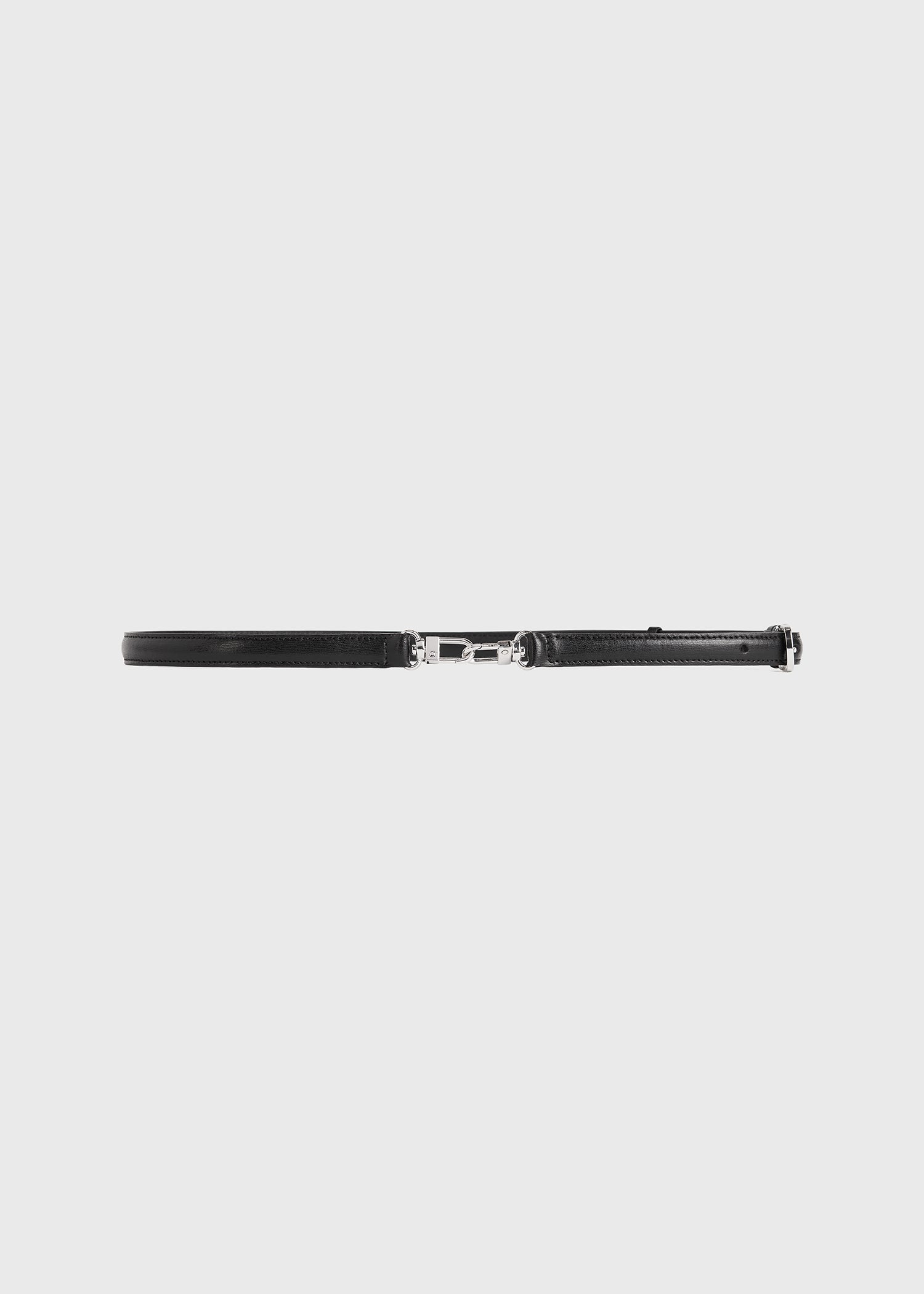 Double clasp leather belt black – TOTEME