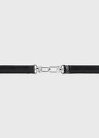Double clasp leather belt black