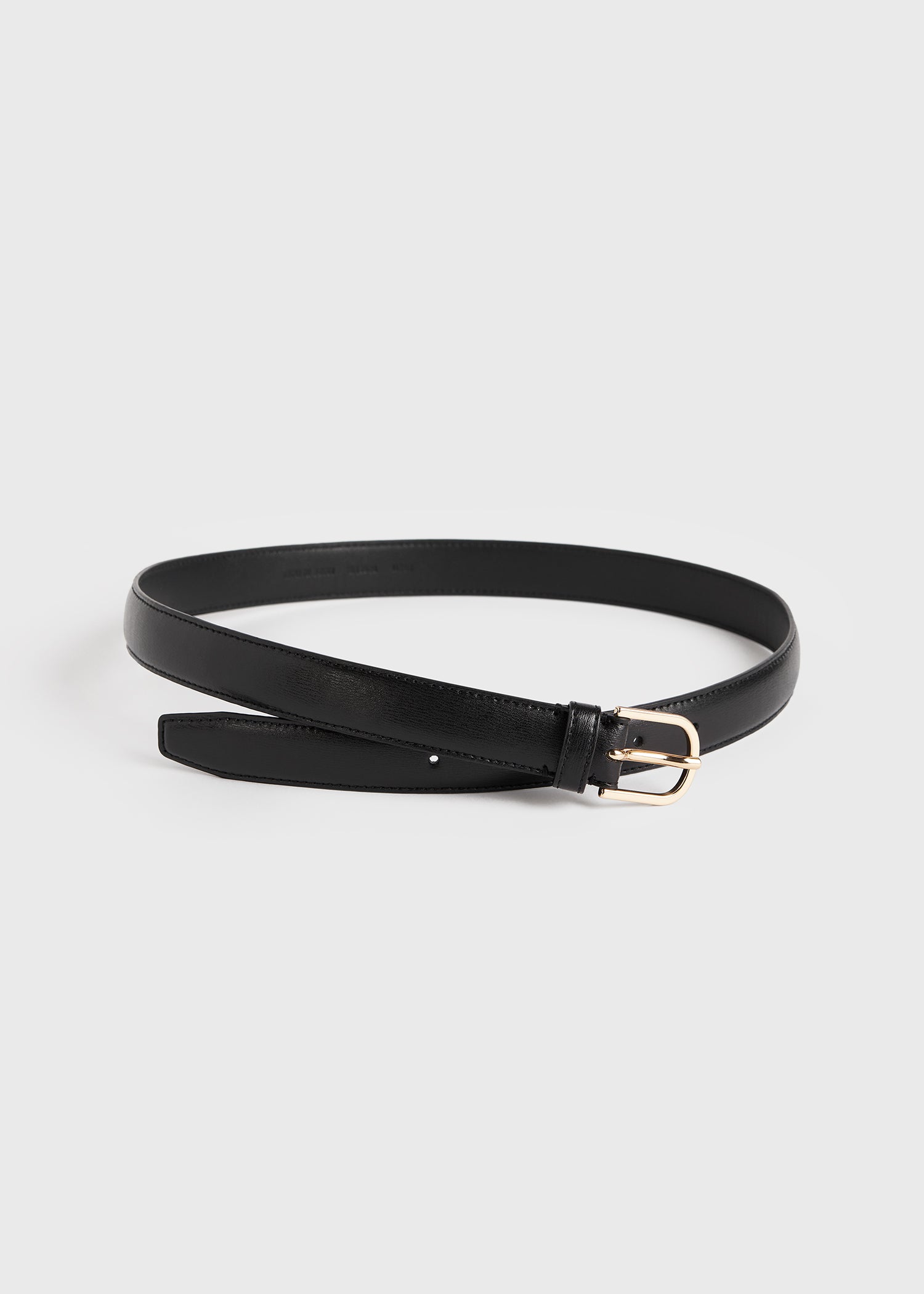 Slim leather trouser belt black – TOTEME