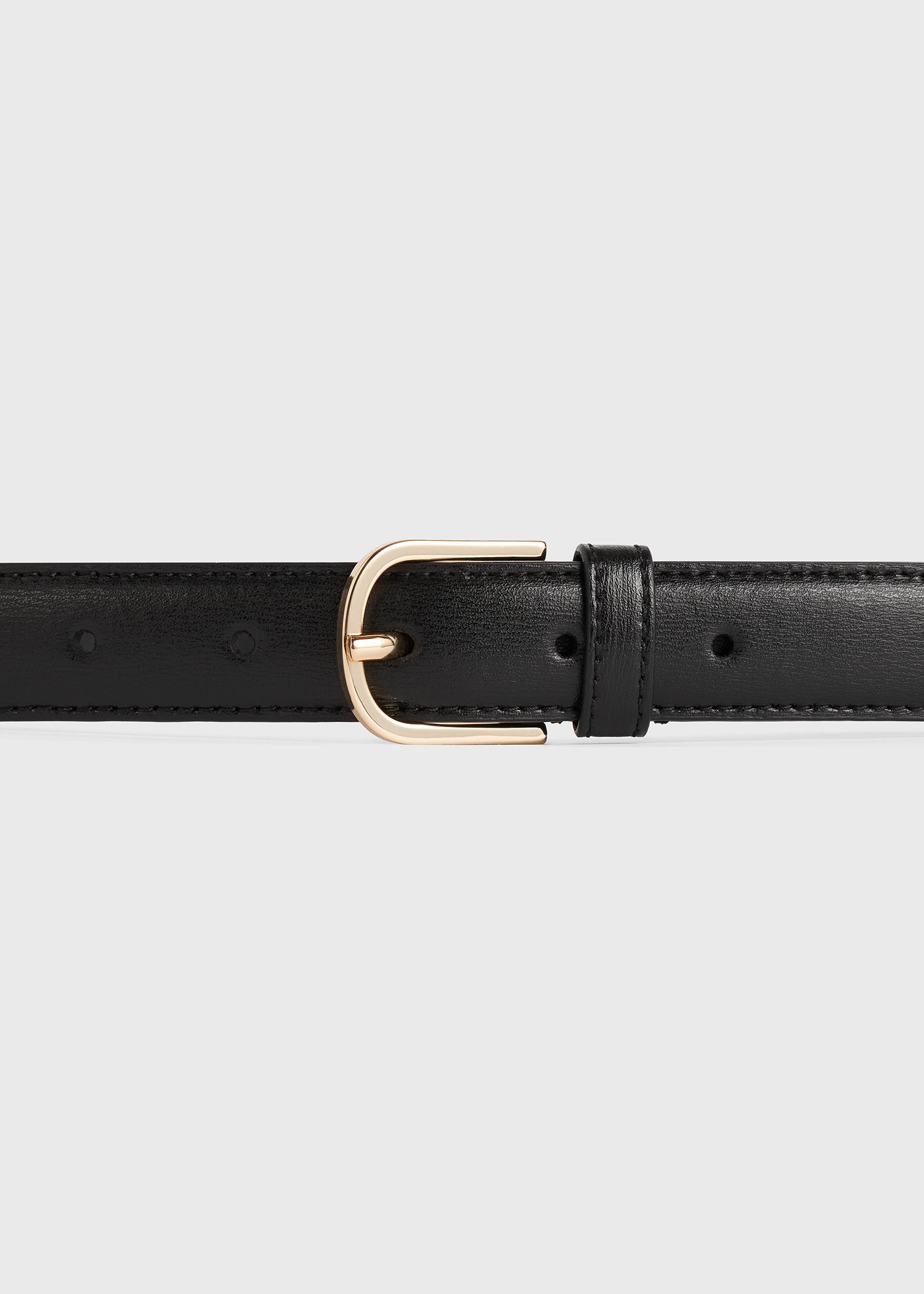 Slim leather trouser belt black – TOTEME