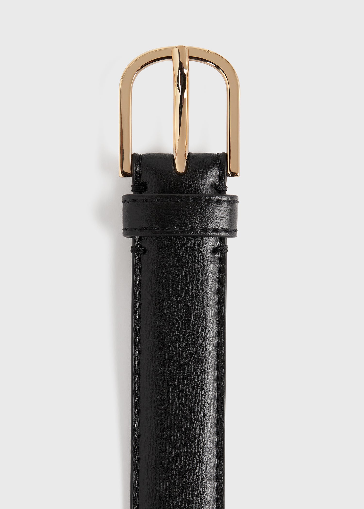【美品】  TOTEME / トーテム | Slim leather trouser belt レザー ベルト | 80 | ブラック/ゴールド | レディース Slim leather trouser belt black – TOTEME