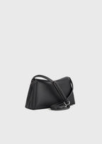 T-lock grained-leather clutch black