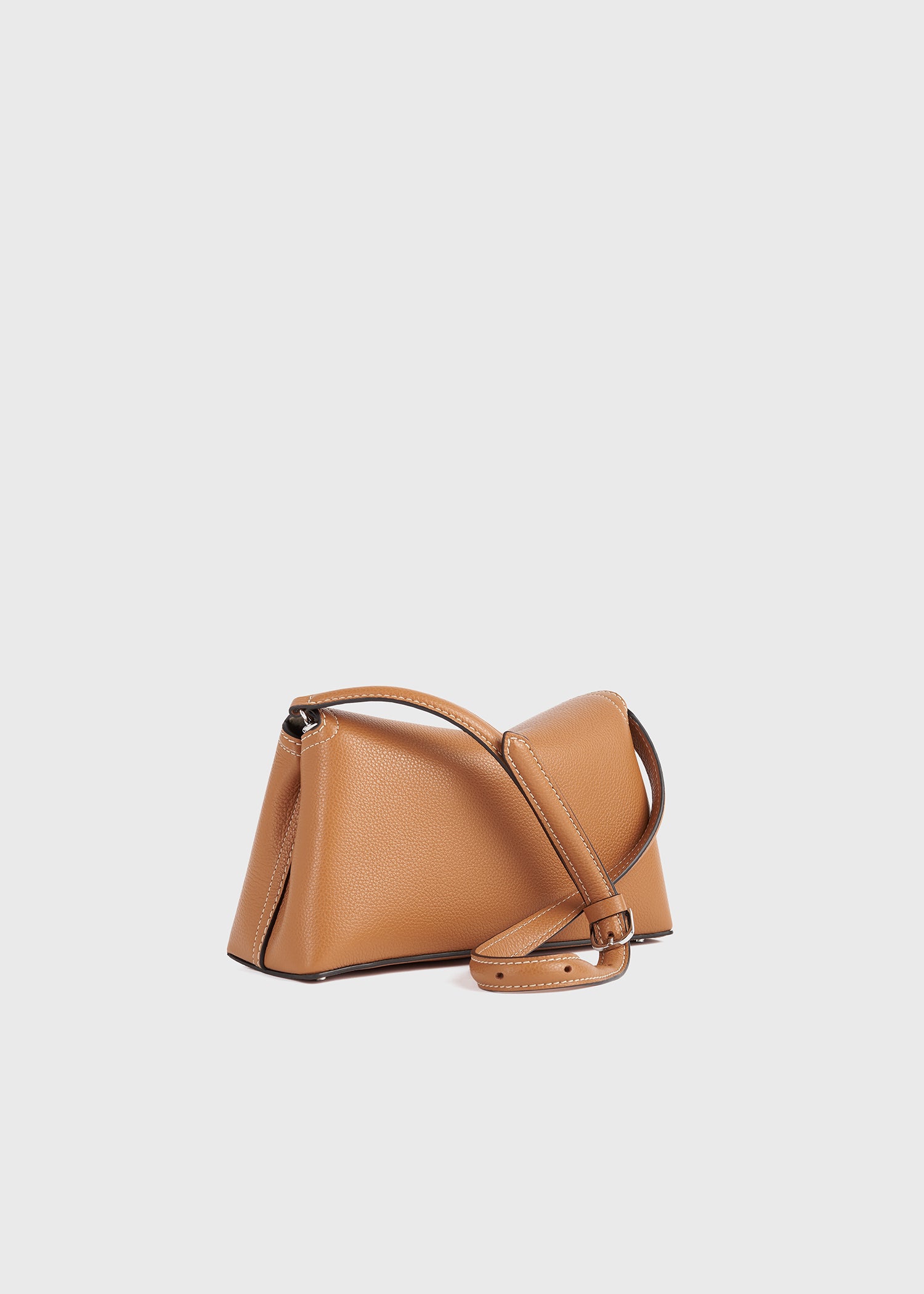 T-lock grained-leather clutch tan – TOTEME