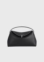 T-lock grained-leather top handle black