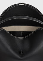 T-lock grained-leather top handle black