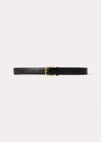 Slim croco-embossed trouser belt black