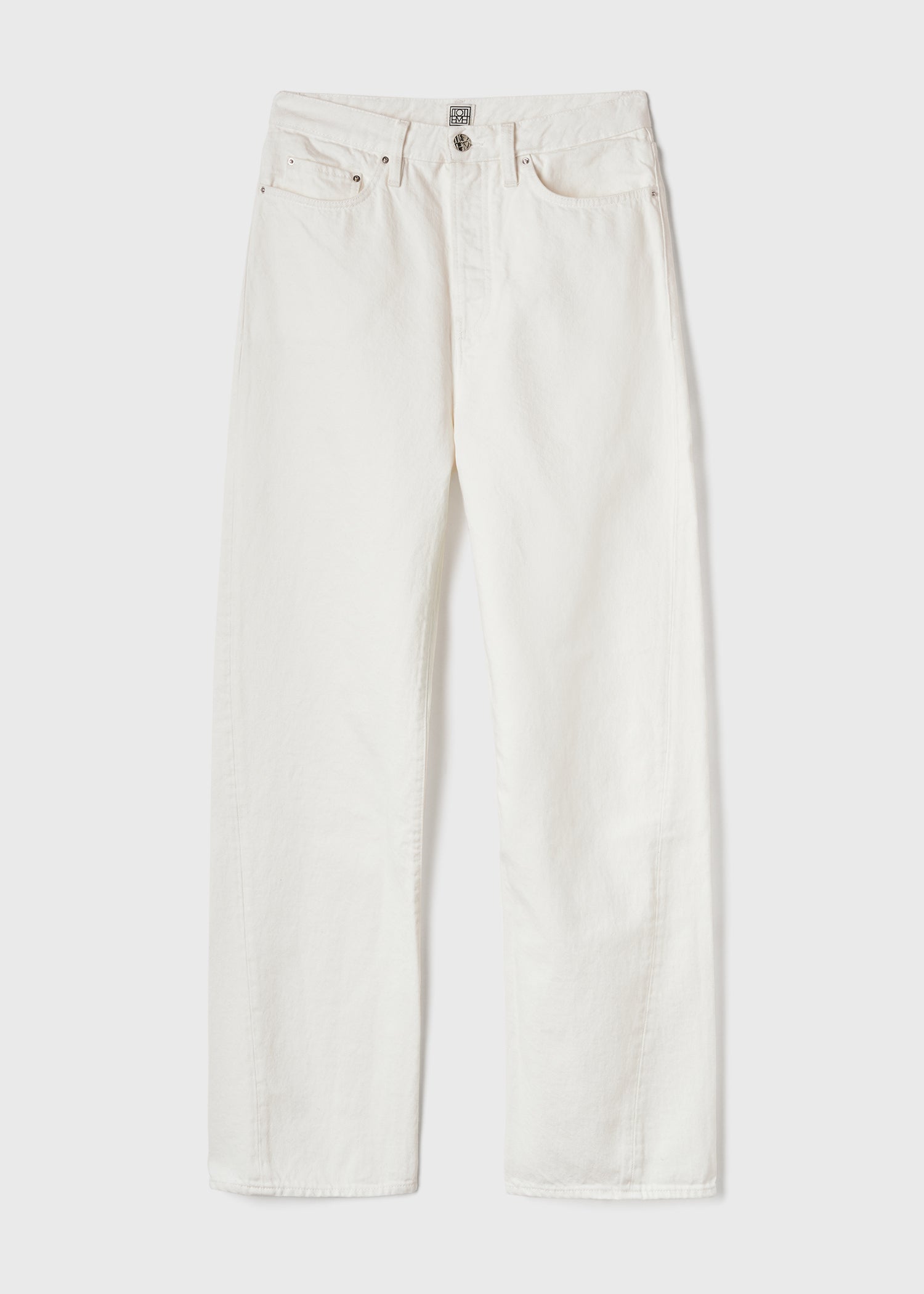 Twisted seam denim full length off-white – TOTEME