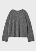 Boxy alpaca knit dark grey melange